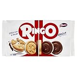 Pavesi Snack Ringo Vainilla Formato Familia, Galletas Rellenas con Crema de Vainilla, Snack Dulce para Merienda o Pausa Studio, Paquete de 330 g