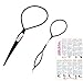 Produktbild Friseurzubehörteile: Satz von 2 Stk Topsy Tail Haar Dreher Styler Frisurenhilfe Hair Twister Schlinge Schlaufe Schwarz - 1 Kleiner + 1 Groß