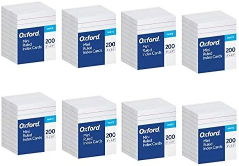 Oxford Mini Index Cards 3 Inch X 2.5 Inches 200 Cards per Package (8 Pack) image 2