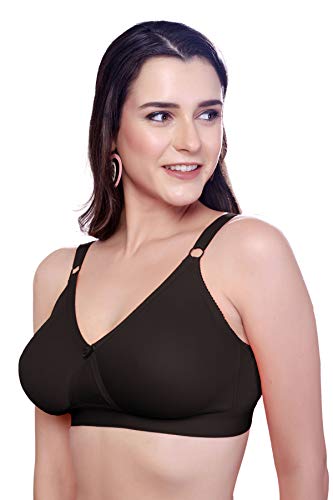 Image of SIMONI Cross Fit Polycotton Non-Wired Non-Padded Full Coverage Cups Bra, Comfortable Everyday T-Shirt Bra for Women and Girls