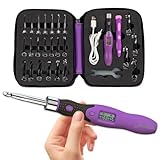 Upgraded Counting Crochet Hook Set - 24-in-1 Interchangeable Hooks Kit - Light Up, Digital Stitch & Row Counter- No Need to Move Fingers- Ergonomic for Arthritic Hands - Cool Gift