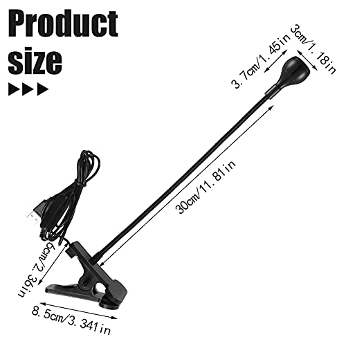 Vihose Big Chip 395Nm Uv Led Light Fixtures With Gooseneck And Clamp Mini Desk Light Clamp Portable Gooseneck For Outdoor Stall Gel Nail Curing, 5V Usb Input(Black,1 Piece) #TOP2