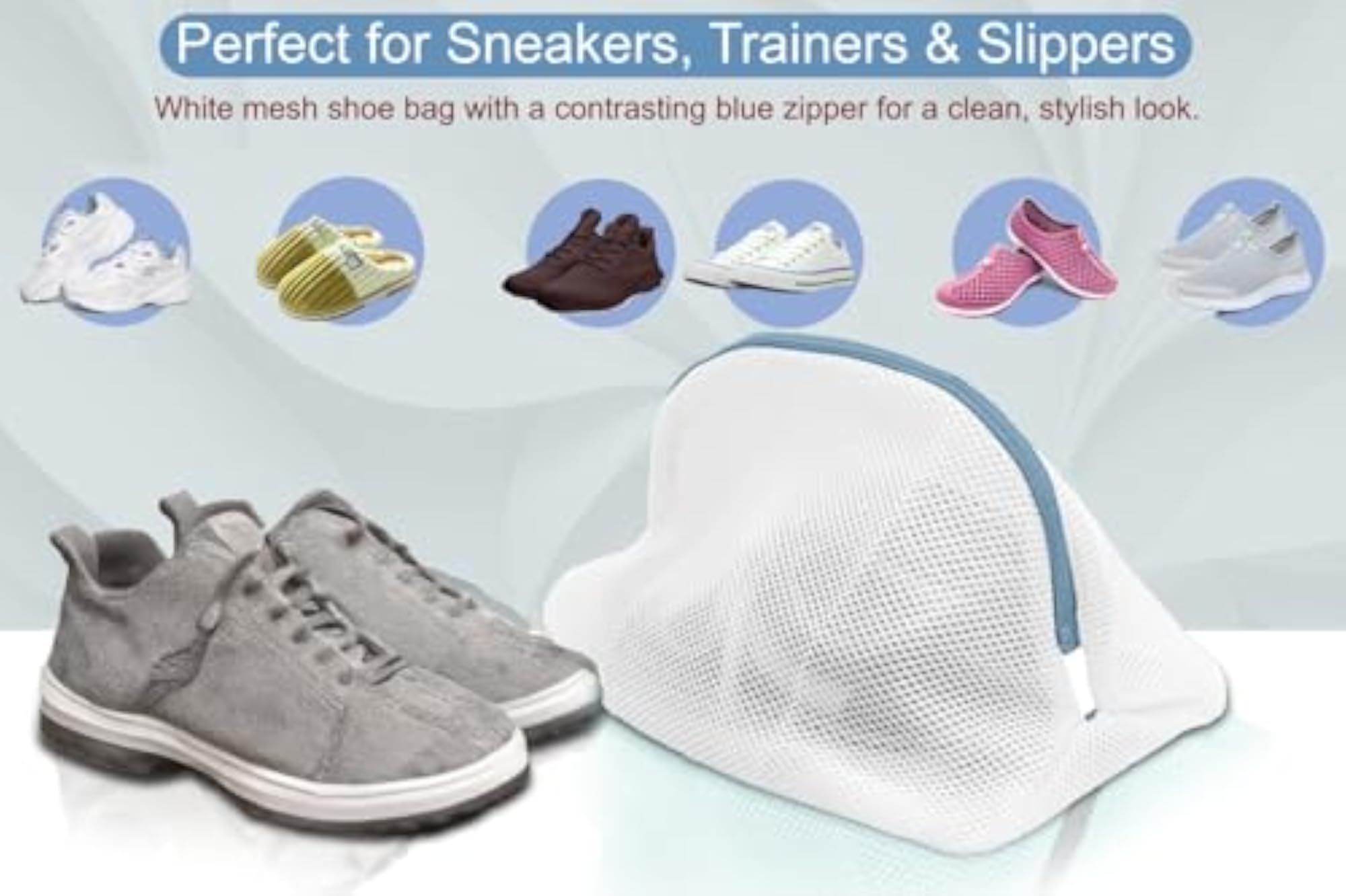 Shoe Wash Bag for Washing Machine, Large Mesh Laundry Bag