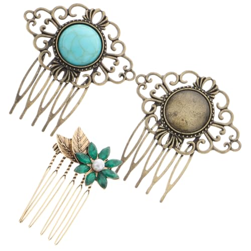 DECORNIJIA 3個?古装?髪櫛 ヘアコーム 結婚式用髪飾り 花嫁と のためのアク