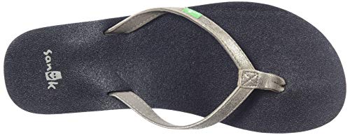 Image of Sanuk womens Yoga Joy Metallic Flip Flop, Champagne, 11 US