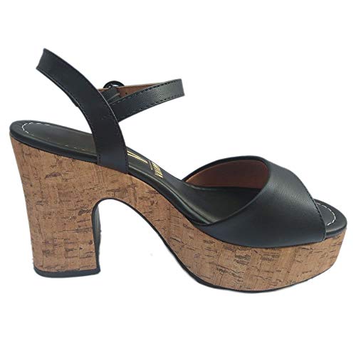 Sandalia Feminina Meia Pata Vizzano 6394101 Salto Bloco Plataforma