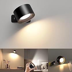 Lamparas De Pared Velador Lámpara de Pared LED Para Interior 3 Niveles de Brillo 3 Modos de Color Lámpara de Cabecera Lámpara de Pared con Control Táctil Giratoria 360°Lámpara de Pared para Salón Dormitorio