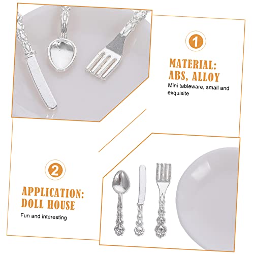 Toyvian 6 Conjuntos De Mini Talheres Móveis Em Miniatura Miniatura Casa De Bonecas Playset Acessório