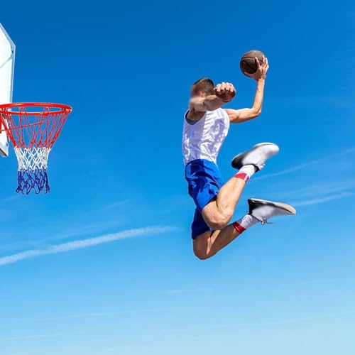 UUYYEO 2 Pcs Heavy Duty Basketball Nets Indoor Basketball Net Replacement Outdoor Basketball Hoop Nets Fits Outdoor Indoor Standard Rims with 12 Loops