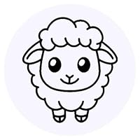 24 x 40mm Round 'Cute Sheep' Stickers (SK00064345)