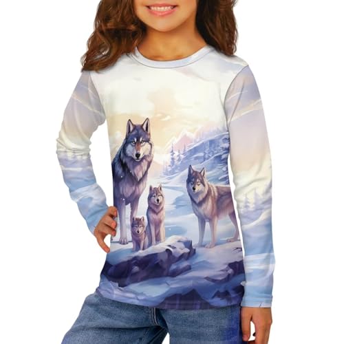 Image of Uourmeti Long Sleeve Tops for Boys Graphic T Shirts Teen Girls Active Pullover Tees
