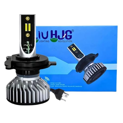 Image of H4 LED Headlight Bulb 30W AC /DC Dual Color White & Yellow High Brightness LED Lamp with Quick Heat Dissipation - Universal Headlight for Bike & Car (Pack Of 1)