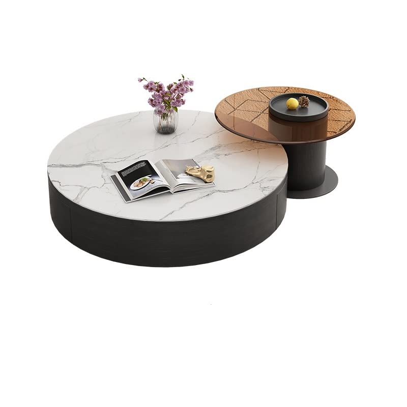 Modern Design Coffee Table Round Stainless Steel Coffee Table Set Villa Decor Living Room Home Furniture
