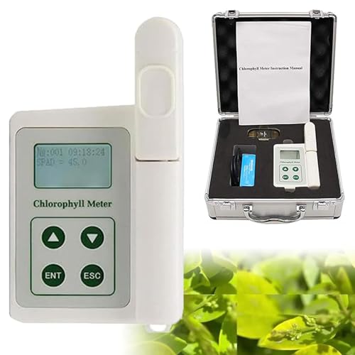 Medidor de clorofila portátil para pruebas de nutrientes de plantas, mide la temperatura del nitrógeno de la clorofila y la humedad con exportación de datos USB