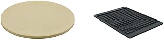 RÖSLE VARIO Pizzastein, Hochwertiger Pizzastein & Ablagematte Silikon, Hochwertige Silikonmatte zum Schutz von Ablageflächen, temperaturbeständig bis 220°C, spülmaschinengeeignet, schwarz