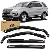 Nilight in Channel Window Deflectors for Ford Explorer 2011 2012 2013 2014 2015 2016 2017 2018 2019 Vent Window Visors,Rain Guards-4PCS