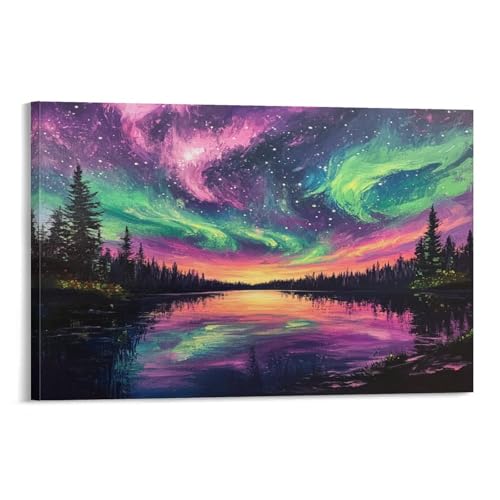 Décoration murale aurore boréale évocation poétique pour chambre