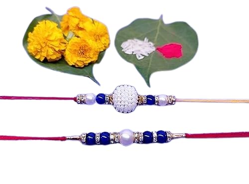Rakhi for Brother | Auspicious Rakhi with Roli, Chawal & Card | Gift for Brother Raksha Bandhan With Greeting Card For Men (SET OF 2 RAKHI, ROLI CHAWAL AND GREETING CARD)-image-37