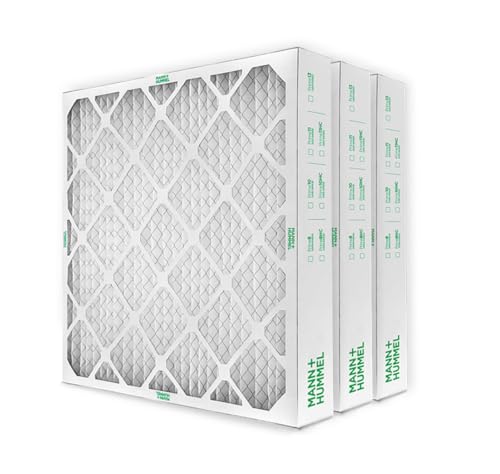 Mann+Hummel 20x20x4 MERV 8 Pleated HVAC AC Furnace Air Filters. 3 Pack. (Exact Size: 19.5 x 19.5 x 3.75 Inches)