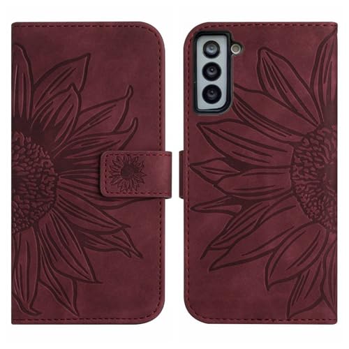 Rfvzubemok Compatible with Samsung Galaxy S22 Plus 5G Cover,Compatible with Samsung Galaxy S22 Plus 5G Flip Kickstand Card Slots Magnetic Closure Phone Case Brown