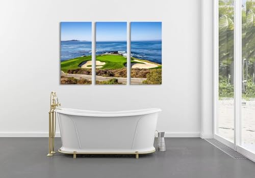 Golf Course Canvas Wall Art for Living Room Bedroom Home Decorations USA California Golf Course Pictures Posters Framed Artwork Canvas Prints Ready to Hang(20''W x 40''H x3) by chenchenArt - Used condition - Image 2