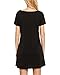 StyleDome Women's Short Sleeve V Neck T Shirts Long Tunic T Shirts Dresses Summer Casual Basic Tee Blouse Tops Mini Dress 106-Black Large