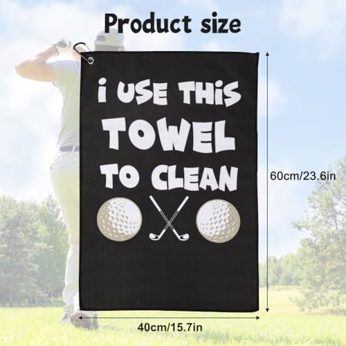 flintronic Golf Towel, Funny Golf Gifts for Men, Portable Golf Towels With Clip, Personalised Golf Clean Ball Towel for Men Boyfriend Husband Dad Golfers Golf Fan - Image 2