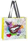 Las dimensiones son: profundidad: 15 cm, ancho: 45 cm, altura: 40 cm, recibirás dos unidades, cada uno con un beso y con una inscripción de Street Art