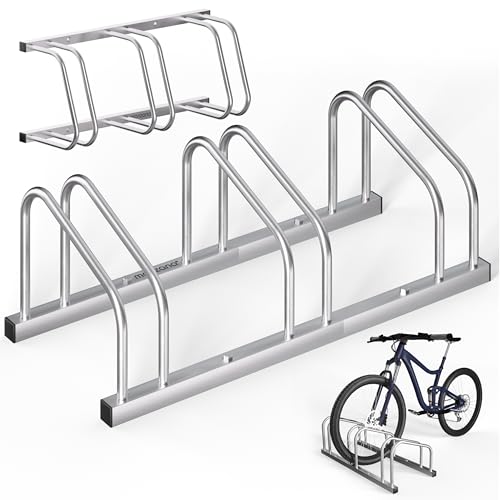 Monzana® Rastrelliera per Biciclette 3 Posti per Pneumatici 35-60 mm Porta Bici Posteggio per Bicicletta