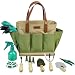 INNO STAGE Garden Tool Organizer Tote Bag with 10 Piece Garden Tools,Best Gardening Gift Set,Vegetable Garden Tool Kit,Gardening Hand Tools Set Bag with Garden Digging Claw Gardening Gloves