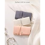 CASEGRACE Travel Jewelry Organizer Roll, Portable Velvet Jewelry Storage Roll Earring Organizer Bag, Jewelry Pocket for Necklaces, Rings, Earrings (Gray) - Image 4
