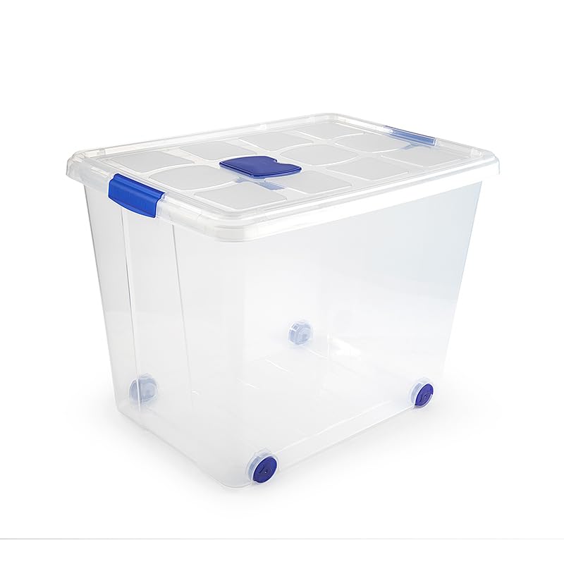 Boîte de rangement en PVC 86L DRW à roulettes pour organiser le dressing et la chambre d'enfant