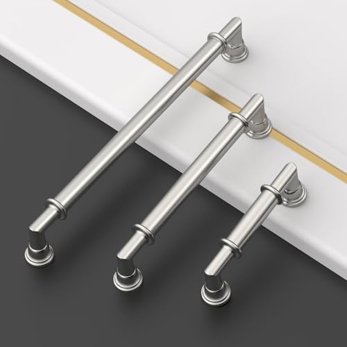 Manijas sólidas de níquel satinado para armarios de baños con diseño resistente 7