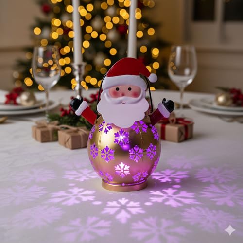 Décorations de Noël solaires extérieures Père Noël lanterne étanche - 3