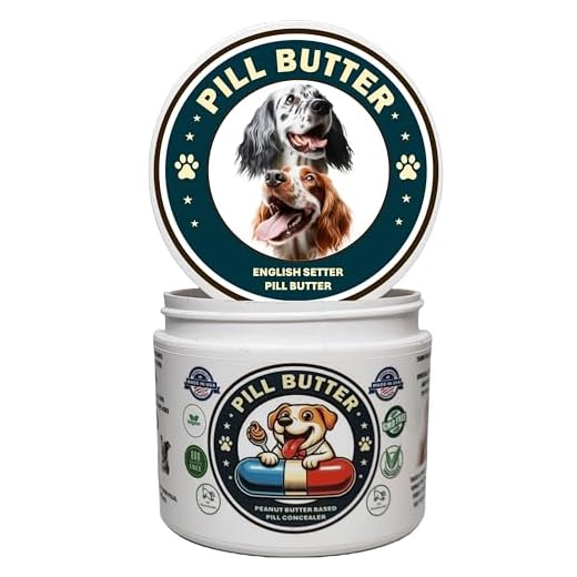 English Setter Dog Treats to Wrap Pills (+100 Breeds) Jar of Non-Sticky Moldable Paste Made of Real Human Grade Dog Peanut Butter Treat, Food or Gift to Hide Dogs Pills (60 Servings)