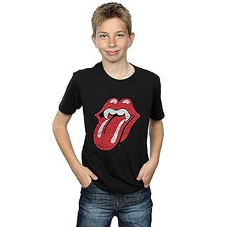 Absolute Cult Rolling Stones Garçon Vampire Tongue T-Shirt - Les Beatles, Paul McCartney, John Lennon, RIngo Starr, George Harrison