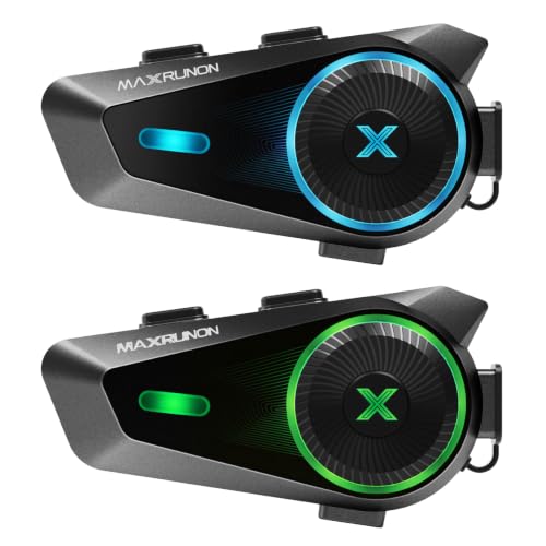 MAXRUNON D10 Motorcycle Bluetooth Headset 2-Pack