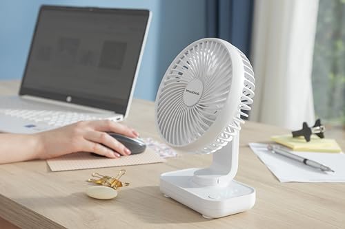 InnovaGoods Ventilatore da Scrivania Ricaricabile Fanrec Ø5,4'' 3600 mAh / 13,3 W - 7