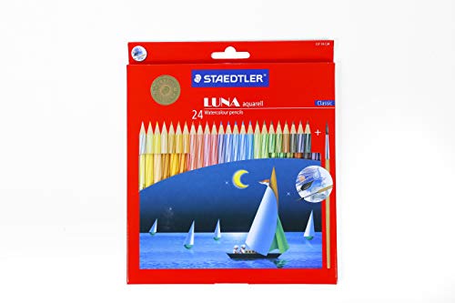 Staedtler Luna Classic Water Color Pencil with 4 piece of Jombo erasers