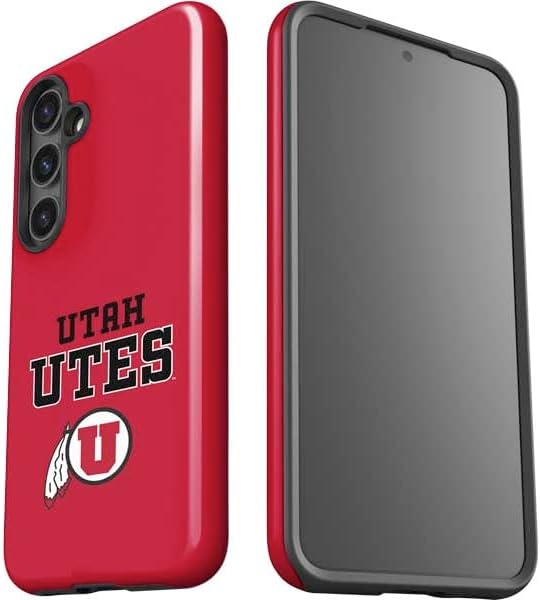 Skinit Impact Phone Case Compatible with Galaxy S25 Plus - Officially Licensed University of Utah Utes Text on Red Design