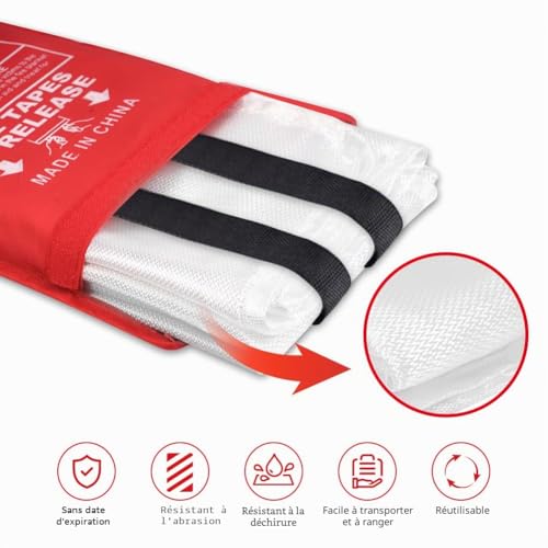 Flintronic Couverture Anti Feu, Couvertures Anti-feu pour la Maison Cuisine – vue 2