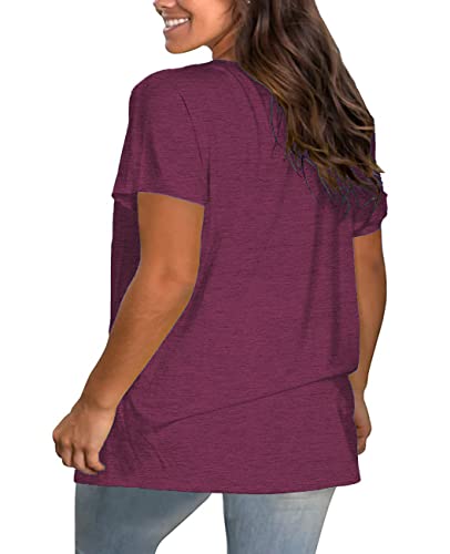 Plus Size Not All Who Wander Are Lost Shirts Women Tshirts Compass Graphic Tees Summer Tops 3X Burgundy #TOP3