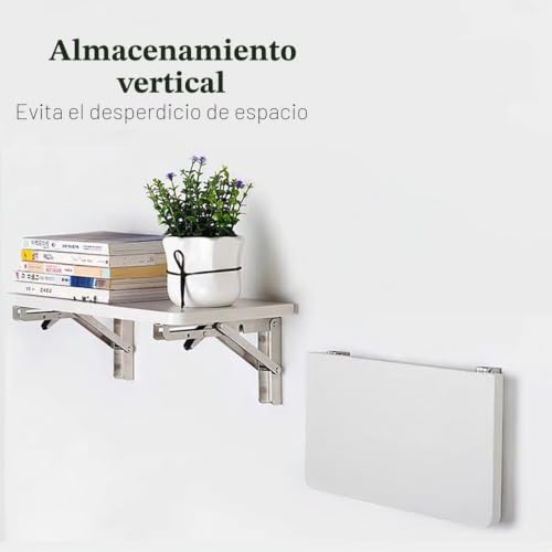 Miniatura 3 de Hidewalker Plegable Madera Estanteria Pared Puede Soportar 50 Kg Baldas Flotantes Cocina Sala De Estar Dormitorio Baño Garaje Estantes De Pared
