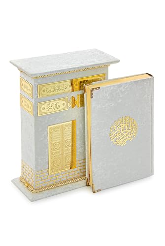 Corán en árabe con caja para regalos de Ramadán libro sagrado blanco 3