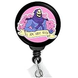 Skeletor I Am Not Nice Meme Funny Retractable Nurse Badge Reel, Funny Badge Reel with Swing Clip and 34 inch Cord