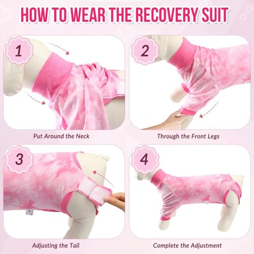 Image of KUTKUT Recovery Suit for Small Dogs-Soft Onesie Dog Surgery Suit for Female Male Dogs, Breathable Surgical Recovery Suit Prevent Licking Spay Recovery Suit Dog E-Collar&Cone Alternative(SIZE:XS, Pink)