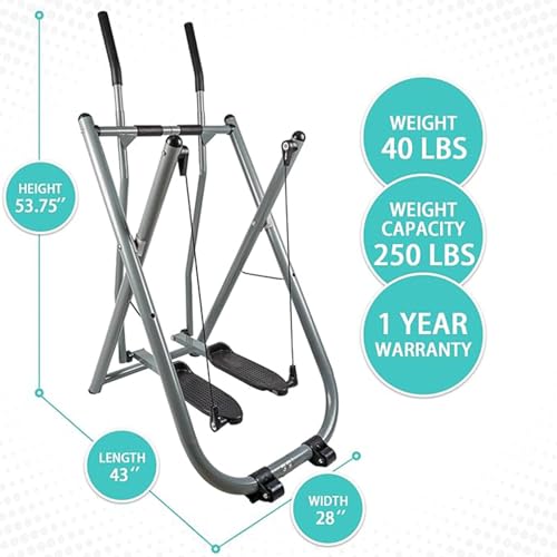 Forcecar Total Body Fitness Workout Exercise Elliptical Machine Glider, Low Impact Air Walk Cross Trainer Supports 250-300lbs with Low-Impact Design for Home Gym