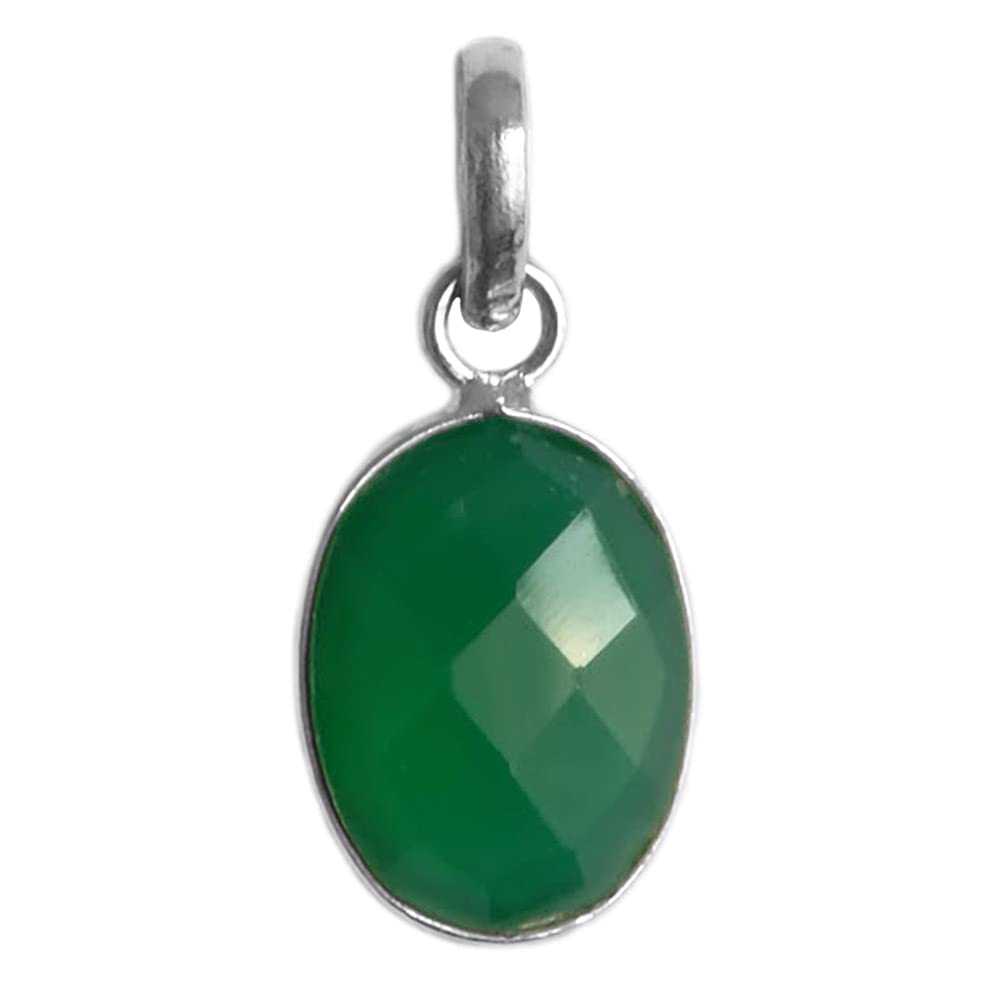 Pendentif onyx vert argent 925 Le Luft : bijou artisanal d'exception