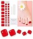 Nagelfolie UV Härtend - 32 Stück Fußnägel Zum Kleben Nagelfolien UV Härtend Fussnägel Zum Kleben UV Gel Nagelfolie Selbstklebend mit Jeder Nagellampe Inkl Nagelpads Nagelfeile und Holzstäbchen
