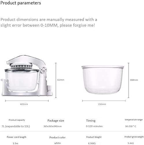Friggitrice ad aria da 10 litri, forno alogeno con ciotola in vetro rimovibile, multicooker con controlli di tempo e temperatura per arrostire, friggere, tostare o rendere croccante